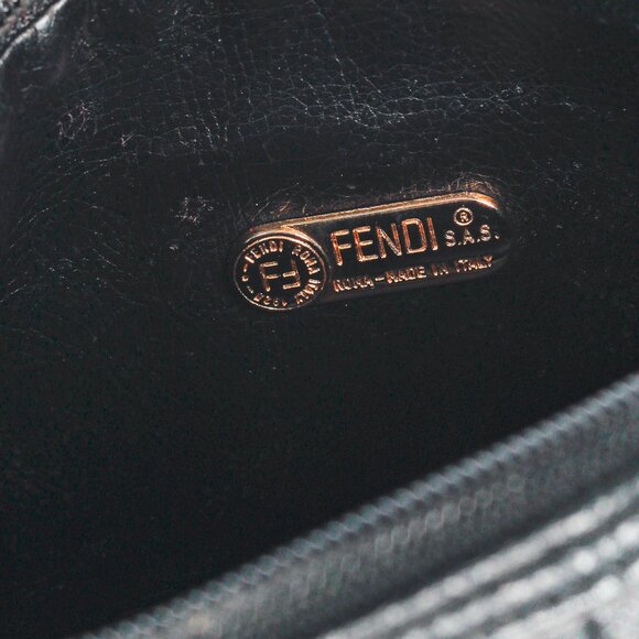 Fendi Vintage Grey & Black FF Coated Canvas Crossbody Bag - Picture 13 of 13